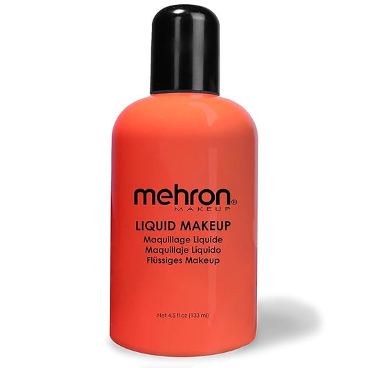 Mehron Makeup Liquid Makeup | Face Paint and Body Paint Perfect for Halloween, Cosplay I Air Brush Compatible 4.5 oz (133 ml) (Glow Orange)
