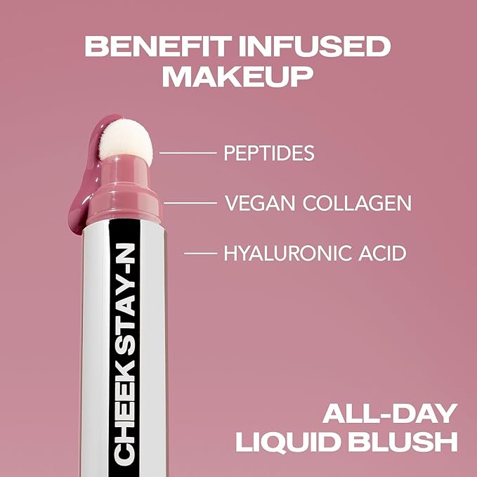 Sacheu Cheek STAY-N Liquid Blush for Cheeks — High Pigment, Buildable, Lightweight Cream Blush Infused With Squalane, for Dewy Radiant Flushed Cheeks — Long-lasting & Cruelty Free, Pretty in Pink Duo