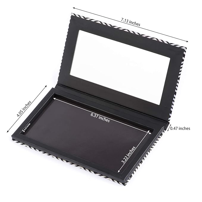 Magnetic Palette Black Empty Makeup Palette with Mirror and 20Pcs Adhesive Empty Palette Metal Stickers for Eyeshadow Lipstick Blush Powder