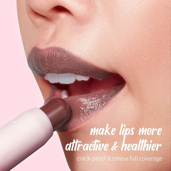 Tinted Lip Balm Chapstick with Color, Natural Semi - Gloss Finish, Hydrating/Coloring 2 in 1 Moisturizer Lip Stick for Girls & Women #03 Nude-Mauve