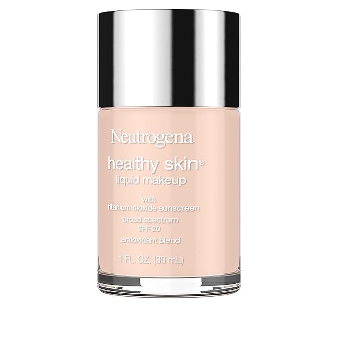 Neutrogena Healthy Skin Liquid Makeup Foundation with Broad Spectrum SPF 20 Sunscreen, Medium Coverage Foundation with Nourishing Pro-Vitamin B5, Natural Ivory 20, 1 fl. oz