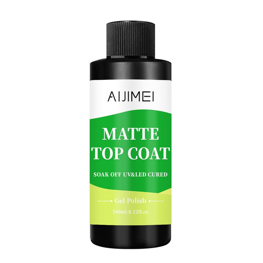 AIJIMEI Elegant Satin Matte Top Coat for Nails Finish Nail Polish Matte Nail Top Coat, Long-Lasting Nail Polish Matte Top Coat & Quick-Dry Top Coat Satin Matte TopCoat 8 Fl Oz