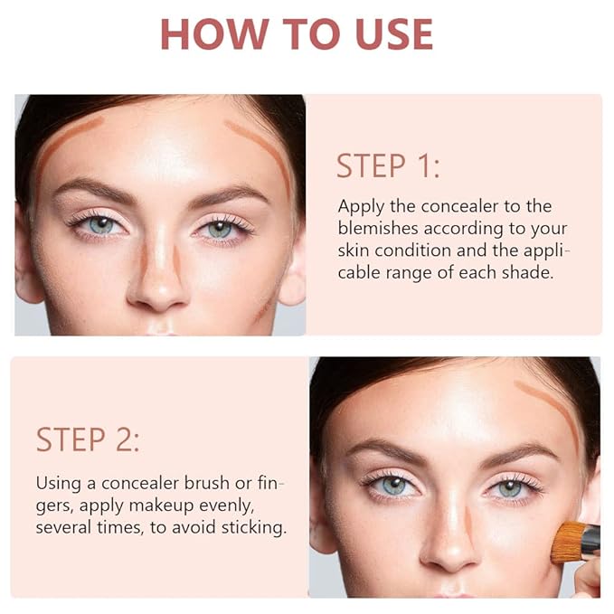 6 Color Correcting Concealer Palette With Concealer Brush, Tattoo Concealer, Cream Contouring Makeup Kit, Corrects Dark Circles Red Marks Scars Light Mediumor creamy concealer A2