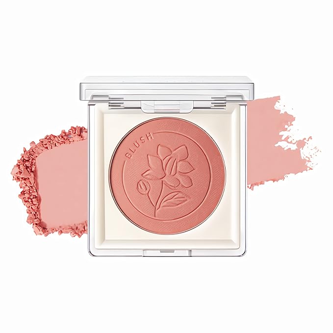 FOCALLURE Powder Palette Blush, Matte Mineral Blush Powder, Bright Shimmer Face Blush Makeup, Contour and Highlight Blush Palette, Highly Pigmented, Long Lasting, Waterproof, Blendable, #601