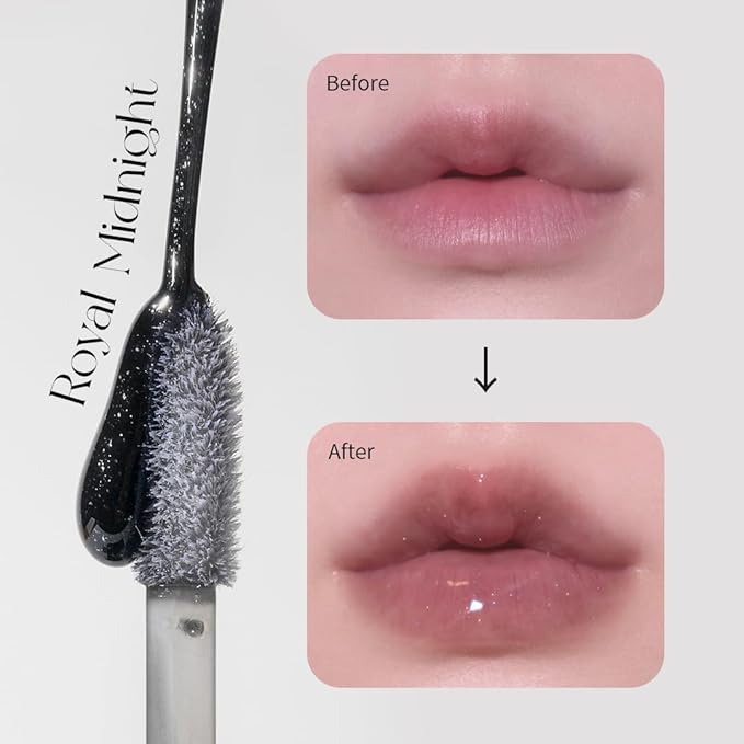 Keep In Touch The Black Plumper Tint | 2X Plumping Effect, Moisturizing Lip Gloss | Vegan and Cruelty-Free Korean Lip Tint (Royal Midnight)