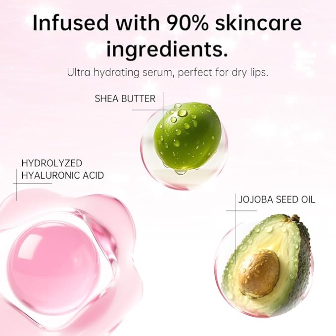 CATKIN Lip Plumper Gloss, Tinted Lip Serum with Hyaluronic Acid & Jojoba Oil, Non-sticky Volumizing Hydrating Formula for a High Shine Maximum 3D Look, Plump & Soft Lips 0.12 Fl Oz -C01 Sapphire Ocean