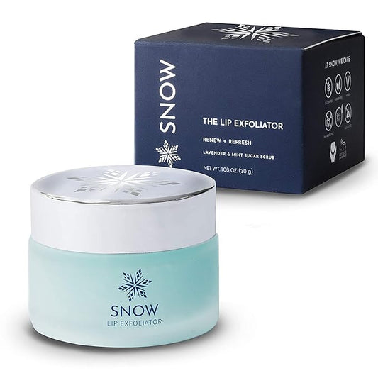 SNOW Lip Exfoliating Sugar Scrub - Lip Scrub Exfoliator for Plump & Soft Lips - Lip Care Product with Jojoba Oil - Moisturize Dry Lips - Lip Care Kit Essential - Lavender & Mint