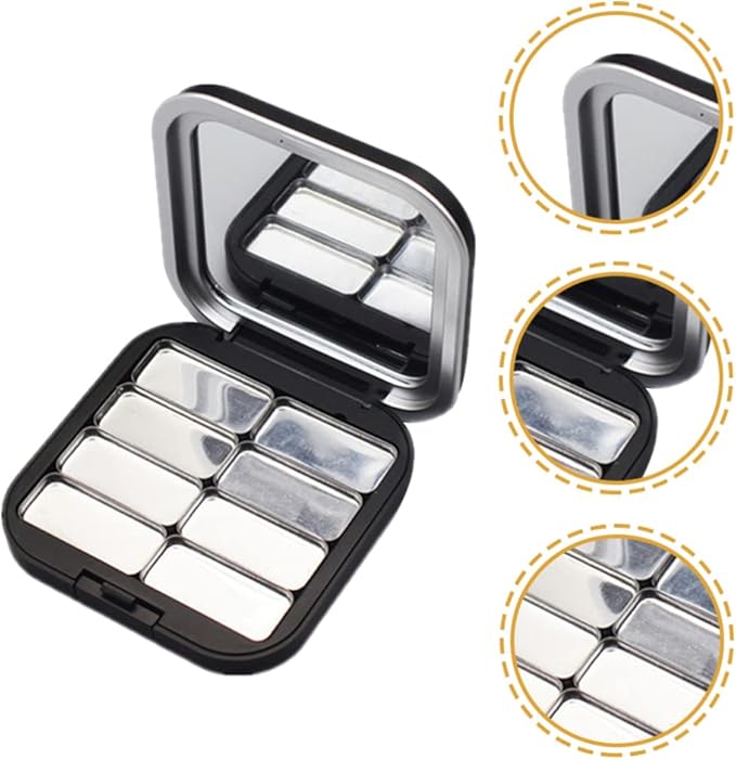 Beaupretty 2pcs Empty Lipstick Palette DIY Lipstick Lip Balm Blusher Containers Refillable Makeup Eyeshadow Storage Case Box with Mirror