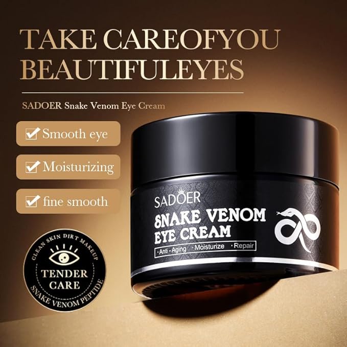 Retinol Snake Venom Peptide Eye Cream, Firming Eye Cream, Anti Ageing Eye Cream, Under Eye Cream For Puffiness and Bags Reduces Fine Lines