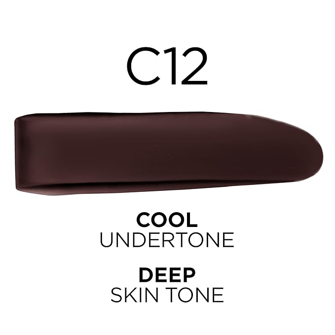 L'Oreal Paris True Match Super-Blendable Foundation, Medium Coverage Liquid Foundation Makeup, C12, Deep, 1 Fl Oz