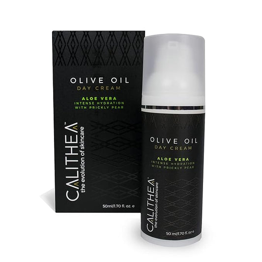 Calithea Day Cream Facial Moisturizer for Healthy, Glowing, Balanced Skin with Aloe Vera, Prickly Pear, Olive Oil