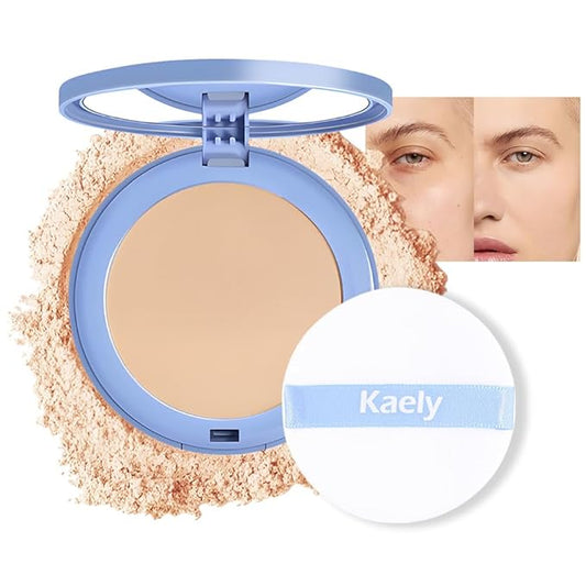 evpct Kaely Oil Control Pressed Face Powder, Get Smooth Flawless Fine Lines and Lightweight Finishing Foundation, Control Shine Long Lasting Waterproof Face Setting Powder Cosmetic, 05 Ivory Buff