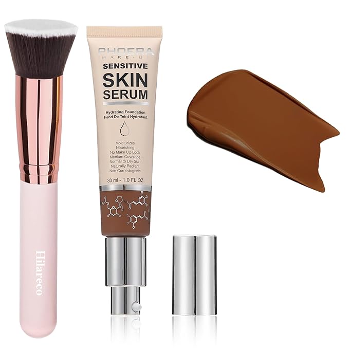 2024 New PHOERA Foundation Makeup for Mature Skin, Wrinkles Matte Natural Finish for a Flawless Complexion (N06 Mocha)