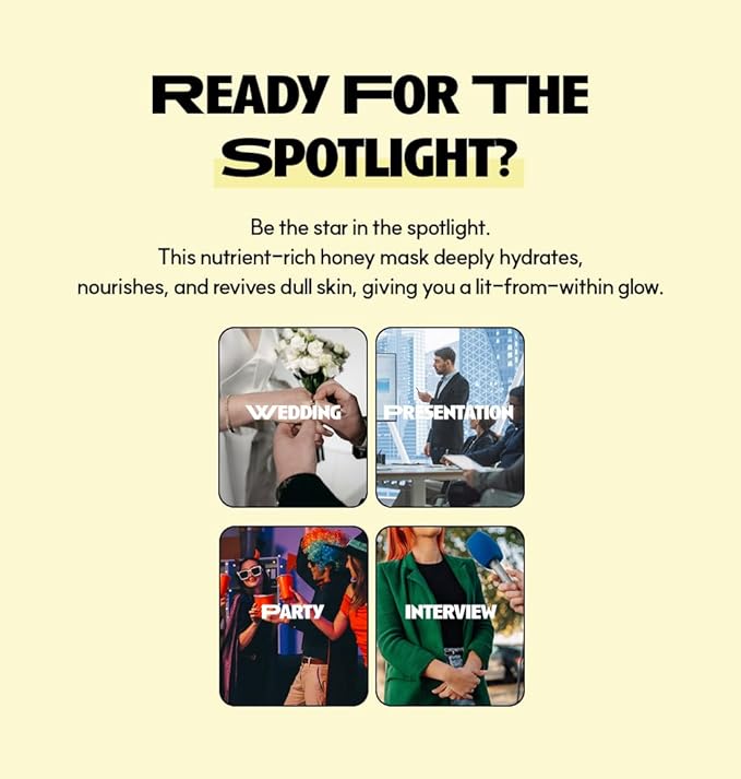 BIG DAY Nourishing Honey Face Mask | Korean Skincare for Deep Hydration & Glow | Propolis, Bee Pollen & Ceramide for Radiance & Skin Barrier Support | 120ml 4.05fl.oz