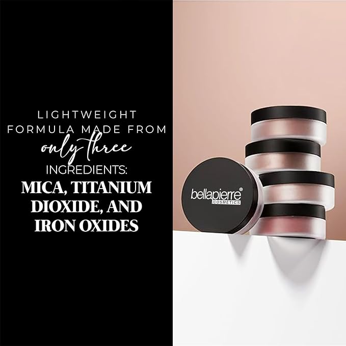 Bellapierre Mineral Blush – Loose Powder Blush, Lightweight Cheek Color, Warm Dewy Finish, Talc-Free, Hypoallergenic & Non-Toxic – 0.3 oz – Desert Rose