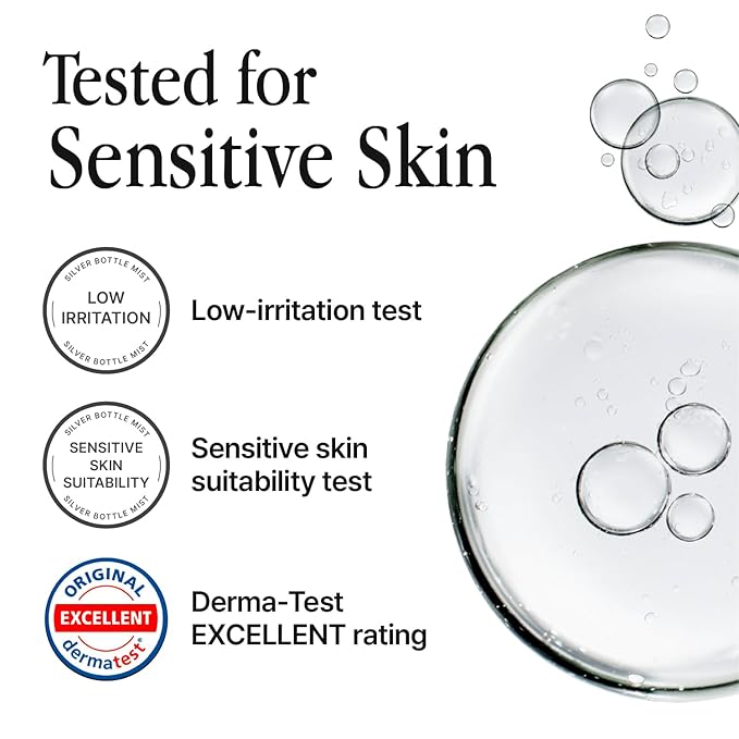 Silver Frost Mist, Refill - Facial Barrier Toner Spray with 80% Witch Hazel Water, Cica for Skin Barrier Repair, Recovery for Sensitive Skin, Dewy Hydration, Korean Skin Care (3.38 fl oz)