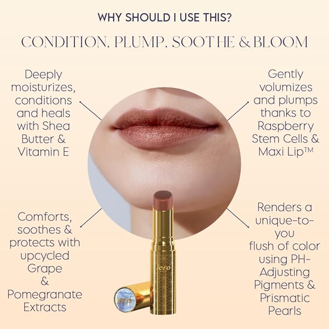 ieró Beauty Moonkissed Luminous PH Tinted Lip Balm w/Shea Butter & Vitamin E, Lip Care Moisturizer, Lip Plumper for Soft & Supple Lips, Paraben Free, Vegan, Sheer Copper Pink w/Bronze Shimmer