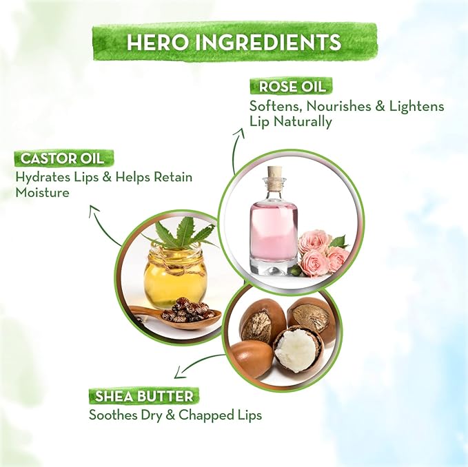 Mamaearth Nourishing Rose Tinted Natural Lip Balm | 12 Hour Moisturization with Castor & Rose Oil | Relieves Dry, Cracked Lips & Makes Lips Soft & Supple | 0.07 Oz/2g