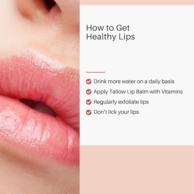 Beef Tallow Lip Balm 100% Grass Fed & Organic, Animal Based Skincare, Carnivore Beauty, Natural Hydrating (4 Pack), Black