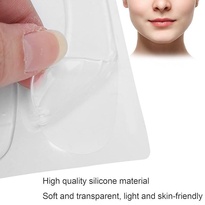 Lip Wrinkle Patches, Reusable Silicone Lip Anti-Wrinkle Pads Transparent for Smoothing Lip Wrinkles (4 Pcs)