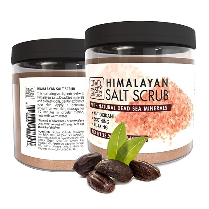 Dead Sea Collection Himalayan Salt Scrub – Exfoliating Body Scrub for Women – Moisturizing and Nourishing Skin – with Pure Oils and Dead Sea Minerals (23.28 Oz)