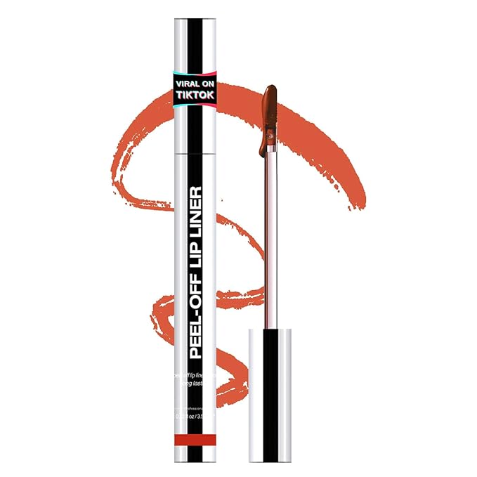 Peel Off Lip Liner Stain - Long Lasting Natural Lip Stain Transfer-proof Lip Liner, Moisturizing Waterproof Lip Gloss Stain, Highly Pigmented Color for All Skin, Ideal Gifts for Women (Coral)