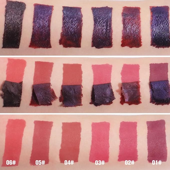 evpct 2Pcs Mauve Red & Nude Brwon Peel Off Lip Stain Tints, Matte Liquid Lipstick Lip Stain Long Lasting Waterproof for Women, Longwear Lipstick Peel Off Highly Pigmented Smudge-proof Easy to Apply