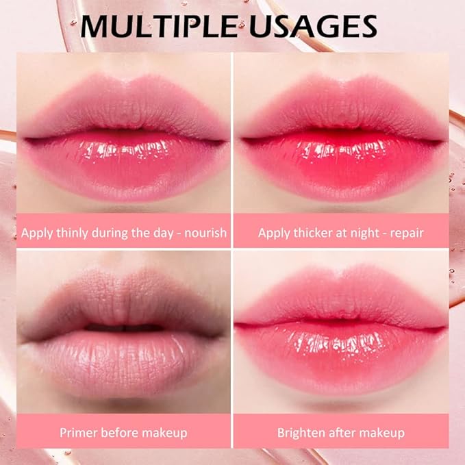 BINGBRUSH 6 Pcs Fruity Color Changing Lip Gloss for Girls, Pink Magic Mood Lip Oil Tinted, Temperature Color Change Lip Stain Lip Balm, Longlasting Lips Will Not Dry Out