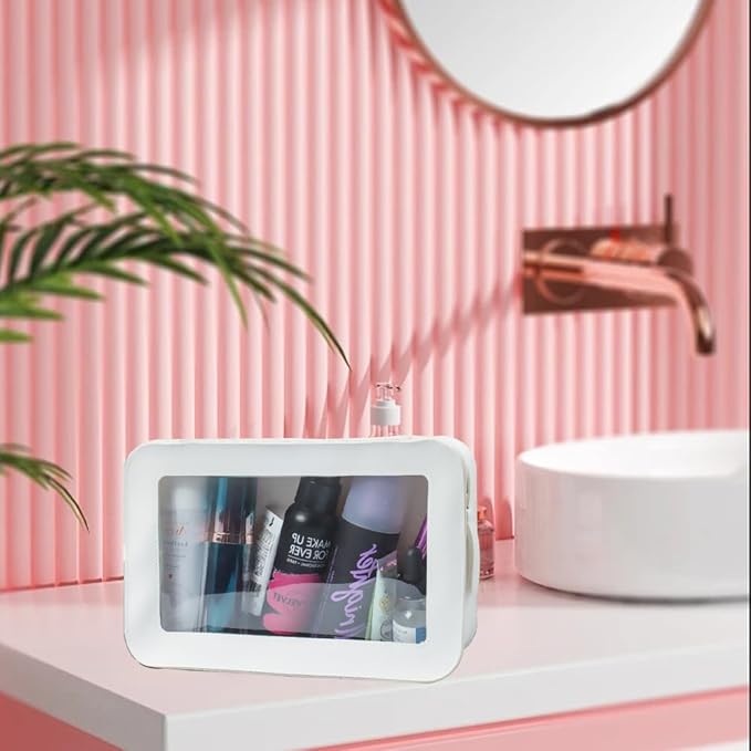 Clear Makeup Bag Small, TSA Approved Portable Toiletry Bag with Zipper Cosmetic Travel Bag Makeup Organizer Case Mini Makeup Pouch for Purse Car Organizer Bag for Women Men