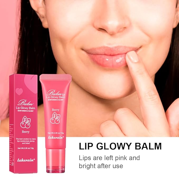 Hydrating Lip Butter Balm for a Glossy Finish and Lip Glow - Lip Glowy Balm with Summer-worthy Fragrance | Vegan Lip Care (#2-Berry)