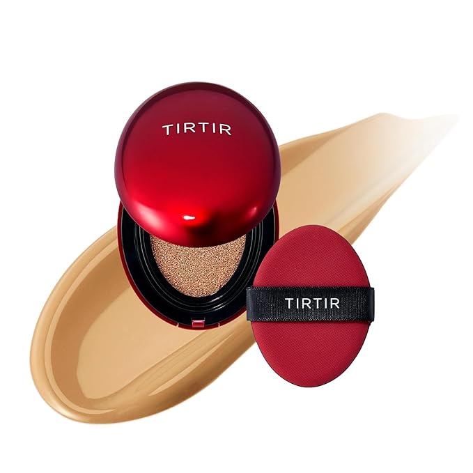 [*Mini Size*] TIRTIR Mask Fit Red Cushion Foundation | Full coverage, Weightless, Skin fit, Satin Glow Finish, Korean Makeup BB Foundation, beauty, Tattoo cover up, Buildable (#28N Oat / 0.15 Fl Oz)