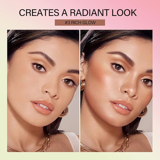 Cream Contour Stick, Face Shimmer Bronzer Stick, Blendable Natural Glow Highlighter Makeup Stick, Multi-Use Tinted Solid Moisturizer Stick, 01 Warm Glow