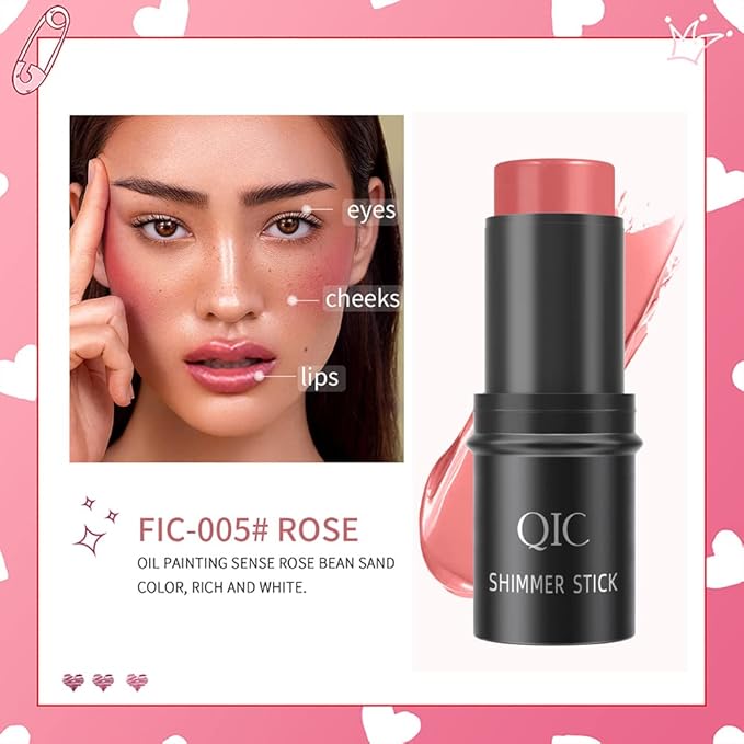 Face Sticks Trio, Blush Stick, Contour Stick, Highlighter Makeup Stick, Cream Blush Stick for Cheeks, Eyes and Lips, Facial Repair Bronzer Shading Stick, Smooth Shimmer Face Highlighter Wand