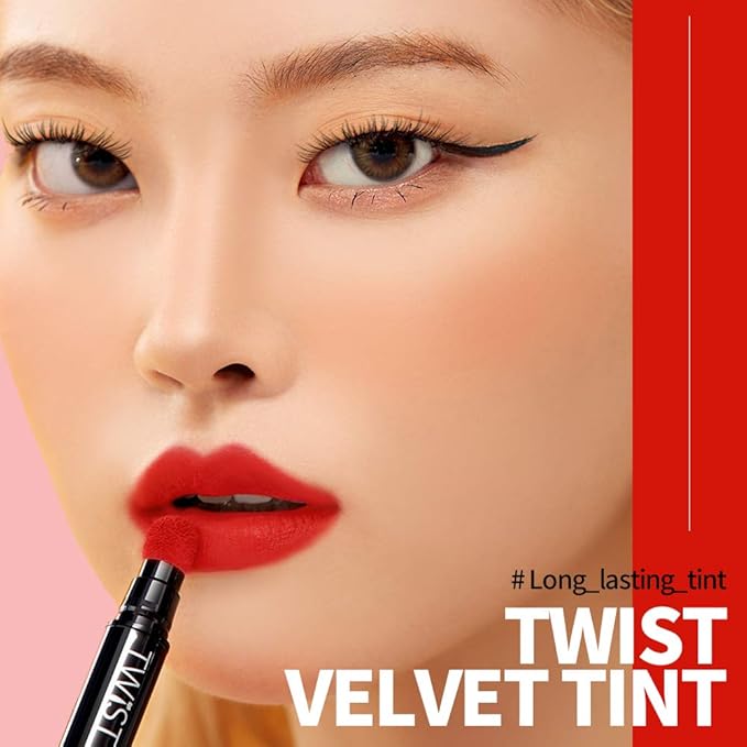 PASSIONCAT Long Lasting Lip Stain for Lips and Cheek Tint | High Pigment Color | lightweight Matte Finish | Weightless | Full Coverage | Twist Velvet Tint #1 (No.1)