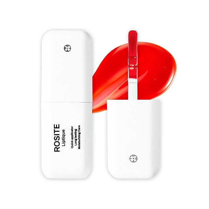 Liptique Korean Lip Stain Peel Off - 24 Hour Long Lasting Lip Tattoo, Waterproof & Transfer Proof, Nourishing & Hydrating Lip Tint for Women, Instant Plumping Lip Tints Peel Off (004 ROSITE)