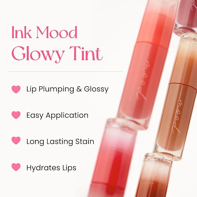 Peripera Ink Mood Glowy Tint | Lip-Plumping, Naturally Moisturizing, Lightweight, Glow-Boosting, Long-Lasting, Comfortable, Non-Sticky, No White Film (023 CORAL CHEMISTRY (LUCKY LOTTERY))