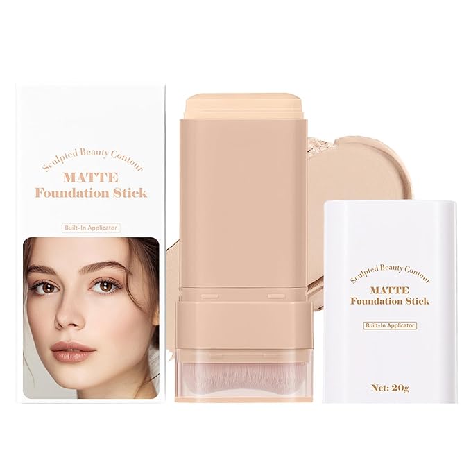 Beauty Balm Serum Boosted Skin Tint, Dual-Ended Eraser Foundation Stick with Brush, Full Coverage Cream Korean Makeup, Long-Lasting Stick for Smooth, Flawless Finish (#1 Cream)