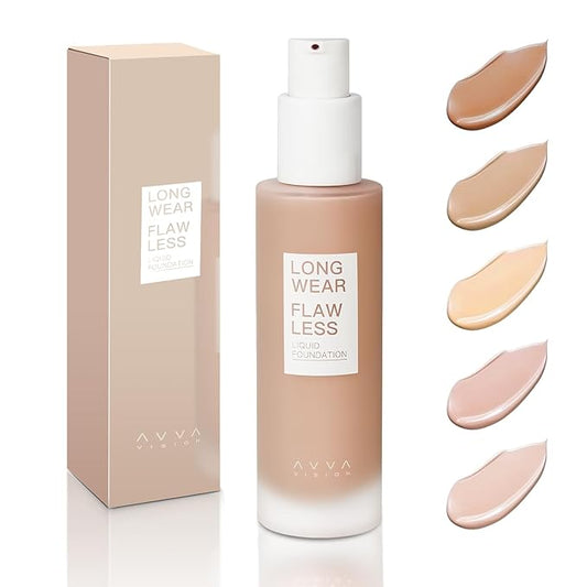 Liquid Foundation Makeup Natural True Skin Tone Full Coverage Concealer Flawless Complexion Blendable Longwear, 105, 1 fl. oz.