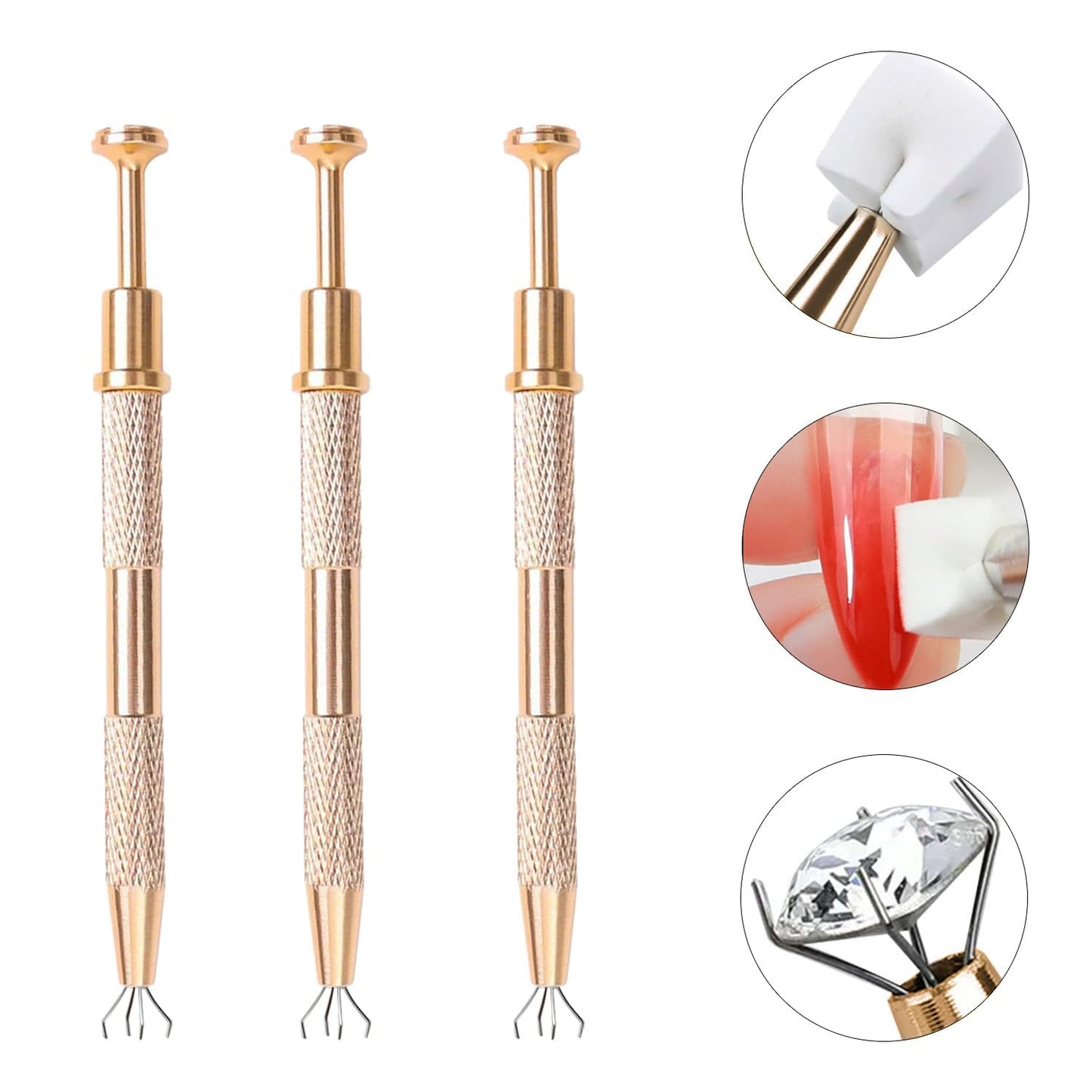 finger secret Nail Art Tools Set, Smart Grabber for Pat Paint Nail Gel, 3PC Grabbing Pen for Nail Sponge Patting Ombre gel Blush Nails Art Design at home