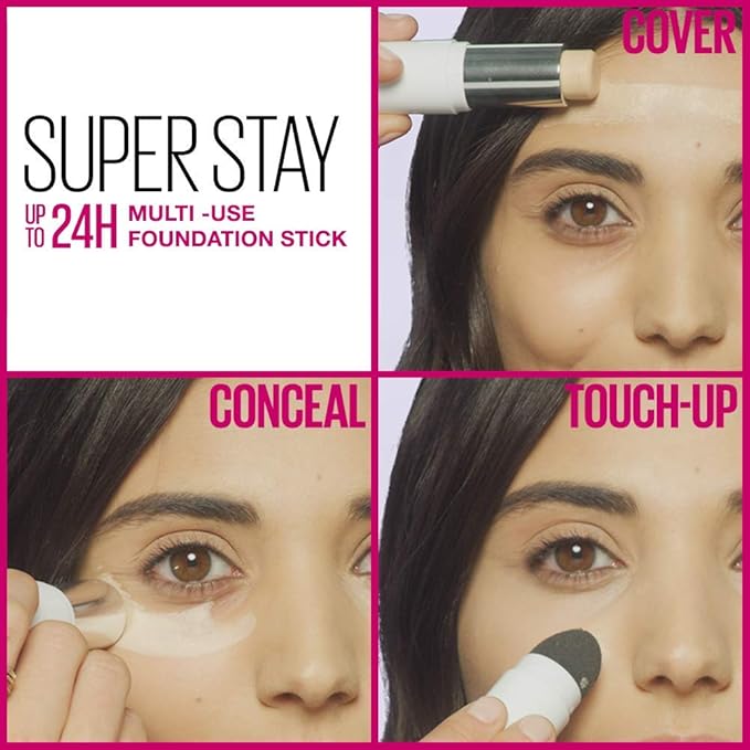 Maybelline New York Super Stay Foundation Stick for Normal To Oily Skin, Warm Coconut, 0.25 Ounce