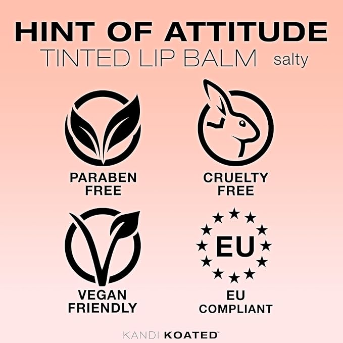 Kandi Koated Hint of Attitude [Salty] Tinted Lip Balm by Kandi Burruss | Sheer Tinted Balm, Moisturizing Chapstick with Vitamins, Paraben-Free, Cruelty-Free Formula | Beauty & Makeup