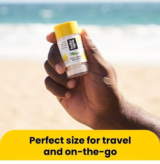 Hello Bello Mineral SPF 50 Face & Body Sunscreen Stick, Water Resistant and Reef Friendly Roll On Sun Protection, 1oz