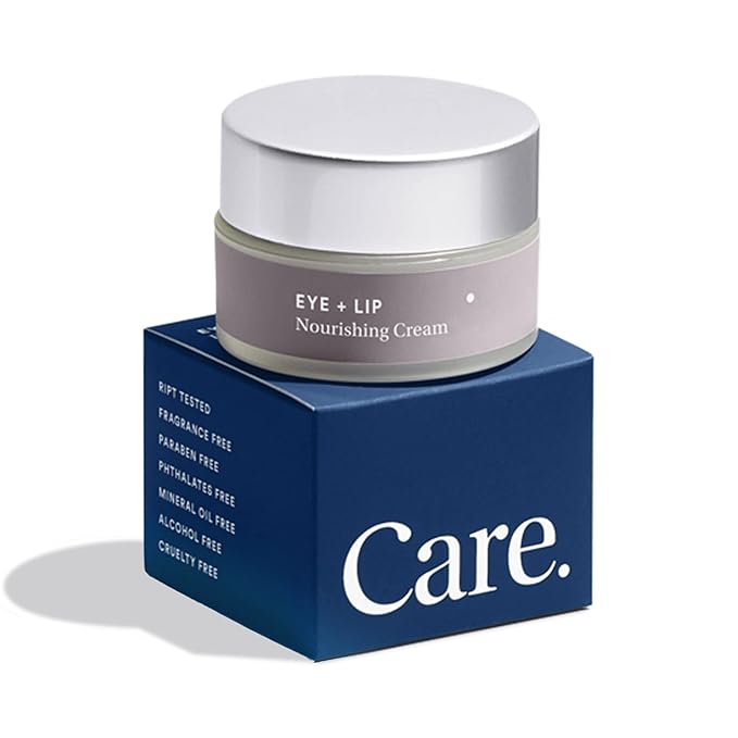 Eye+Lip Nourishing Cream with Caffeine, Vitamin K, Vitamin C, and Peptides. De-Puffs and Reduces Dark Circles. Fragrance-Free, Cruelty-Free. (0.5 ounce) (0.5 oz)