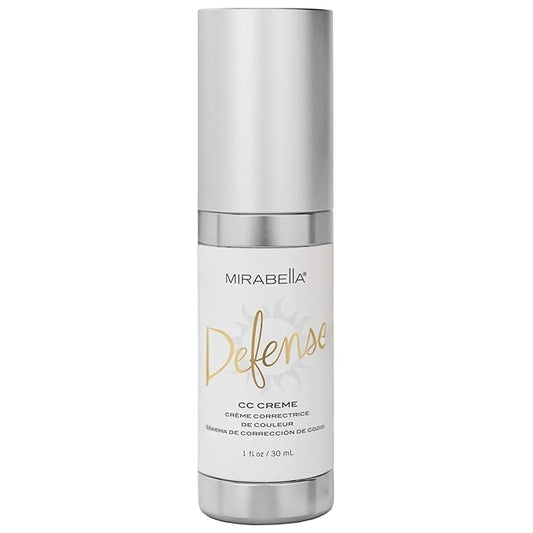Mirabella Defense CC Creme Full Coverage Foundation with SPF 20, CC Cream Foundation with Sunscreen & Hyaluronic Acid, Oil Control with Salicylic Acid - Light