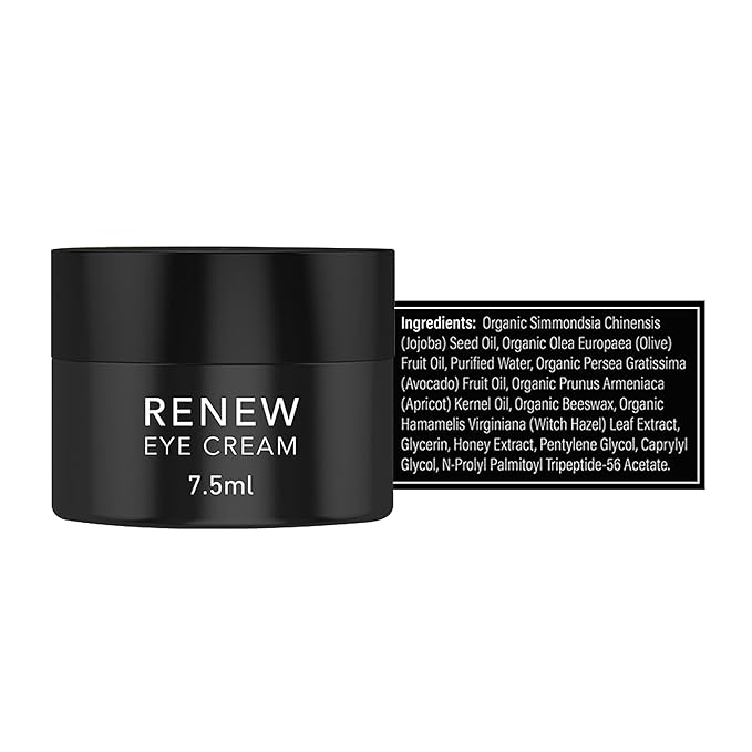 AnnieMak Renew Eye Cream for Dark Circles, Puffiness & Wrinkles Around Eyes, Under Eye Brightener, Vitamin Infused Moisturizer, Hydrating, Brightening & Smoothing Skin Care (0.25 fl oz)