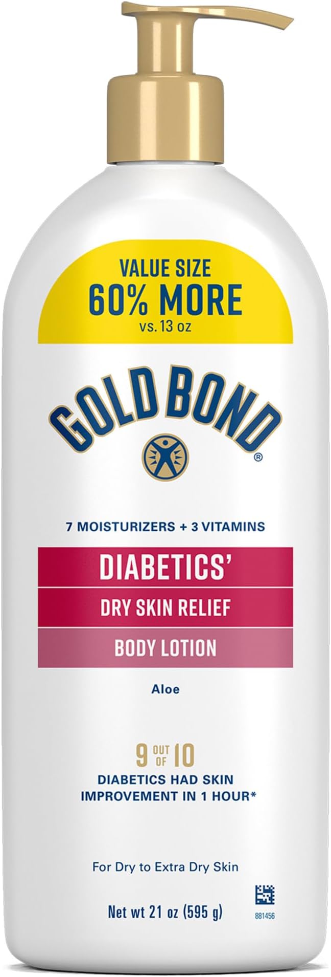 Gold Bond Diabetics' Dry Skin Relief Body Lotion With Vitamin E & Aloe To Soothe & Moisturize Dry, Flaky & Rough Skin, Value Size, 21 oz.