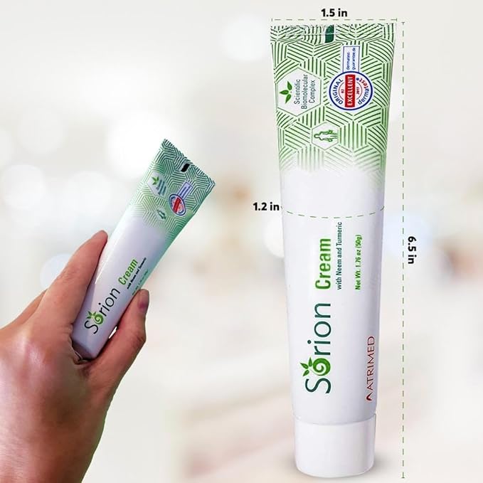 Sorion Cream - Herbal Moisturizer for Dry, Itchy, Flaky Skin with Coconut Oil, Neem, Turmeric and Pala Indigo Plant Skincare