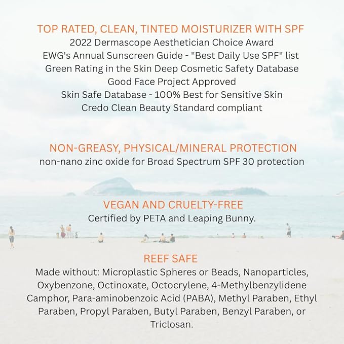Suntegrity Tinted 5 in 1 Mineral Sunscreen for Face (SPF 30-2 oz) - Golden Light | BB Cream Moisturizer with Physical UVA/UVB Broad Spectrum Protection | Safe for Sensitive Skin