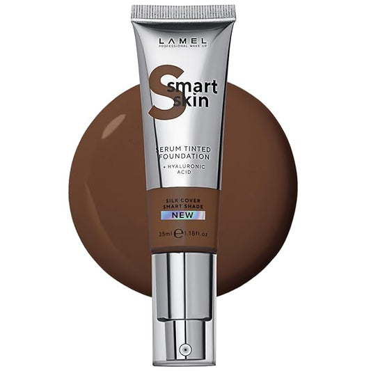 LAMEL Smartskin Serum Tinted Foundation - Hydrating & Nourishing - Hypoallergenic & Skin-Caring - Color Correcting - Anti-Aging Formula with Hyaluronic Acid, 412-1,18 fl.oz