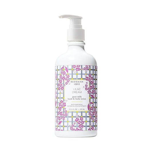 Beekman 1802 Goat Milk Body Lotion, Lilac Dream - Scented - 12.5 oz - Hydrating & Deeply Moisturizing - With Shea Butter & Jojoba Seed Oil - Good for Sensitive Skin - Cruelty Free